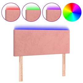 Vidaxl Tête De Lit À Led Rose 90x5x78/88 Cm Velours