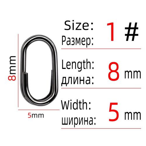 50 Pcs - Leurre De Pêche Ovale, Cercle De Brochet, En Acier Inoxydable, Rotatif, Anneaux Fendus Ovales, Accessoires De Pêche, Connecteur, Broche, Matériel