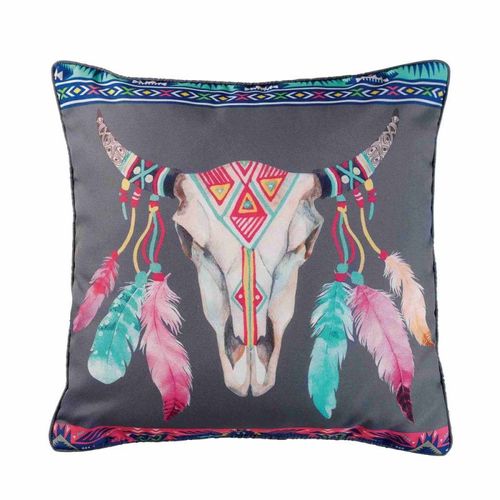 Coussin Passepoil "Phoenix" 40x40cm Gris