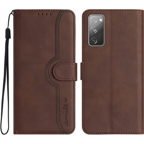 Rosbtib Coque Pour Samsung Galaxy S20 Fe 4g/ 5g Premium Pu Portefeuille Étui En Cuir Housse De Protection Antichoc Flip Case Galaxy S20 Fe - Marron