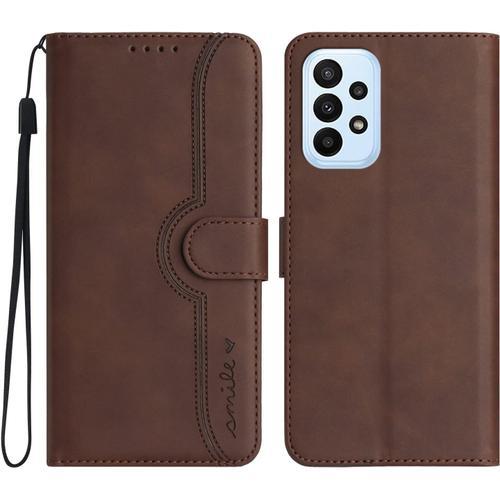 Rosbtib Coque Pour Samsung Galaxy A53 5g Premium Pu Portefeuille Étui En Cuir Housse De Protection Antichoc Flip Case Galaxy A53 5g - Marron