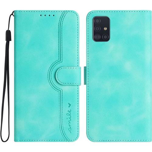 Rosbtib Coque Pour Samsung Galaxy A71 Premium Pu Portefeuille Étui En Cuir Housse De Protection Antichoc Flip Case Galaxy A71 4g - Vert