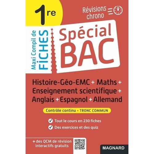 Histoire-Géo-Emc + Maths + Enseignement Scientifique + Anglais + Espagnol + Allemand