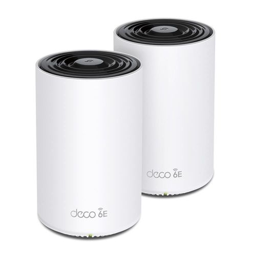 TP-Link Deco XE75 V1 - Système Wi-Fi - (2 routeurs) - jusqu'à 5500 pieds carrés - maillage 1GbE - Wi-Fi 6E - Multi-Bande