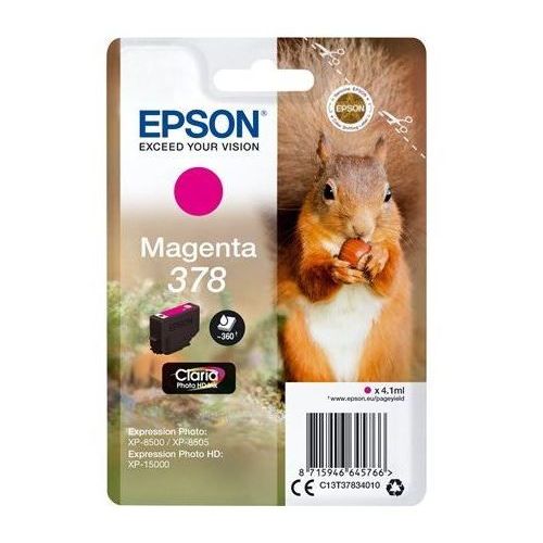Epson 378 - 4.1 ml - magenta - original - emballage coque avec alarme radioélectrique/ acoustique - cartouche d'encre - pour Expression Home XP-8605, 8606; Expression Home HD XP-15000; Expression...