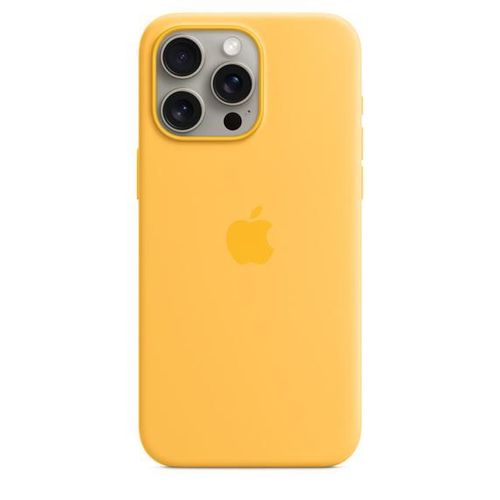Apple - Coque De Protection Pour Téléphone Portable - Compatibilité Avec Magsafe - Silicone - Jaune Soleil - Pour Iphone 15 Pro Max
