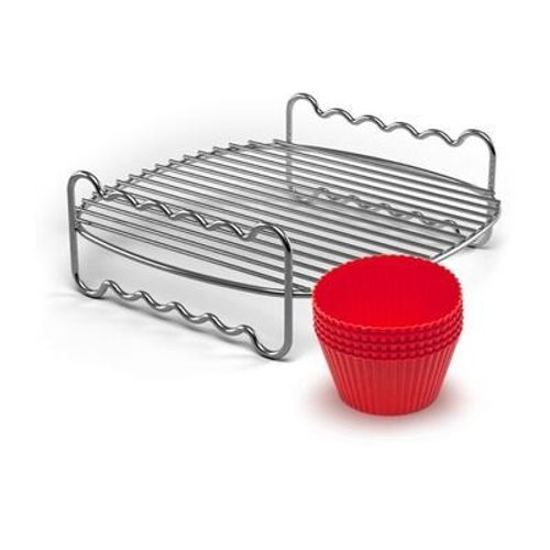 Philips HD9904/01 set d'accessoires de cuisson, Grille double niveau, moules à muffin pour Philips AirFryer