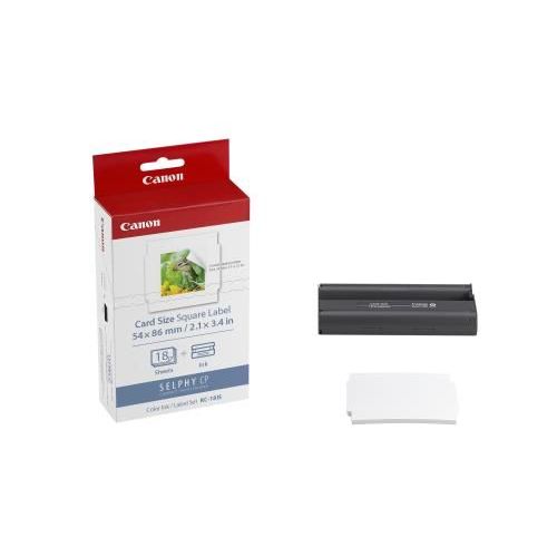 Canon KC-18IS - 1 - (18 feuille(s) kit cassette à ruban d'impression + papier - pour Selphy CP1000, CP1200, CP820, CP900, CP910