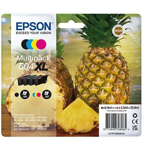 Epson 604XL Multipack - Pack de 4 - XL - noir, jaune, cyan, magenta - original - emballage coque avec alarme radioélectrique/ acoustique - cartouche d'encre - pour Expression Home XP-2200, 2205...