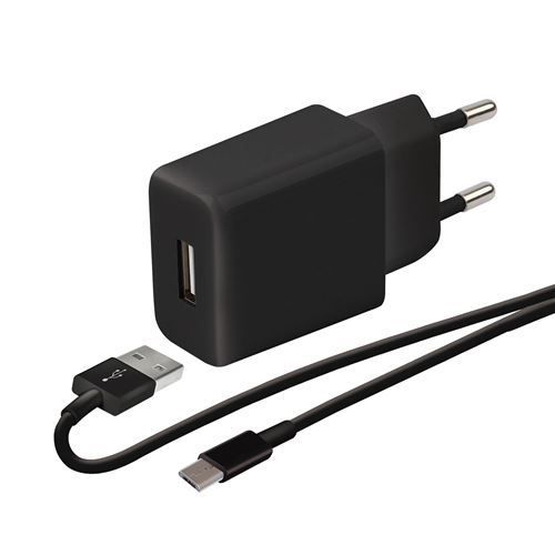 Chargeur Pour Téléphone Mobile Wefix Chargeur Secteur + Câble Micro Usb Noir