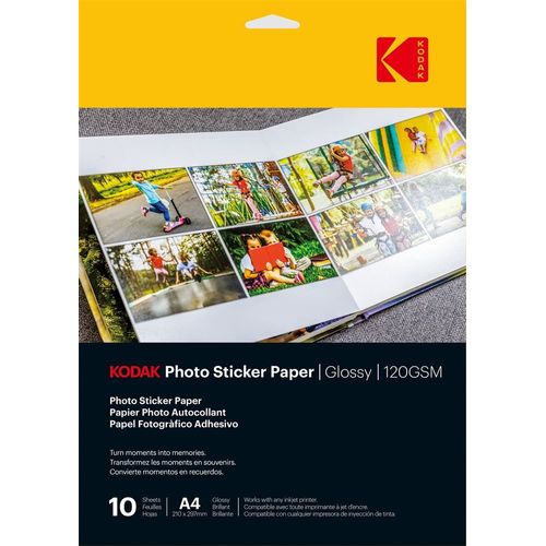 Kodak Photo Sticker Paper A6 X20 | Gloss 120gsm - - 8.5'x11'