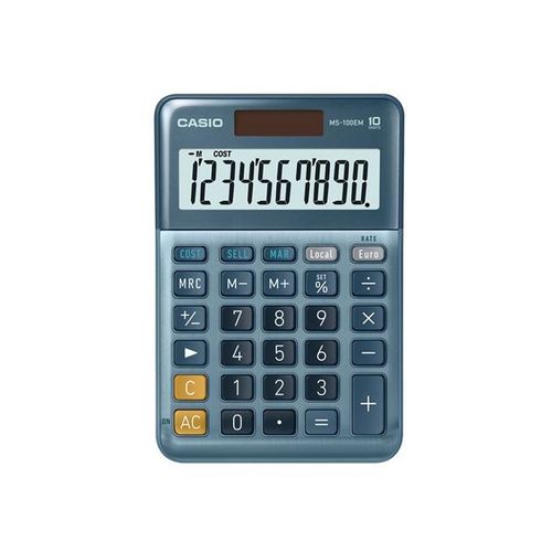 Casio MS-100EM - Calculatrice de bureau - 10 chiffres - panneau solaire, pile