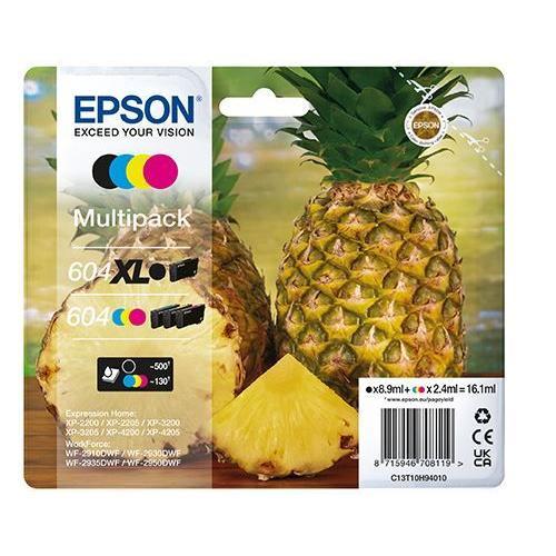 Epson 604 XL Multipack (Ananas) - Pack de 4 cartouches d'encre - Noir XL + 3 couleurs