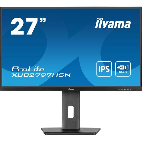 iiyama ProLite XUB2797HSN-B1 - Écran LED - 27" - 1920 x 1080 Full HD (1080p) @ 100 Hz - IPS - 250 cd/m² - 1000:1 - 1 ms - HDMI, DisplayPort, USB-C - haut-parleurs - noir mat