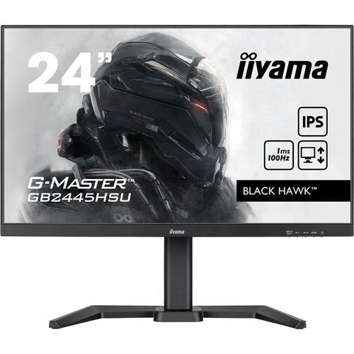 iiyama G-MASTER Black Hawk GB2445HSU-B1 - Écran LED - 24" - 1920 x 1080 Full HD (1080p) @ 100 Hz - IPS - 250 cd/m² - 1300:1 - 1 ms - HDMI, DisplayPort - haut-parleurs - noir mat