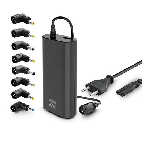 Chargeur et câble d'alimentation PC Urban Factory CHARGEUR UNIVERSEL PC 70W NOIR