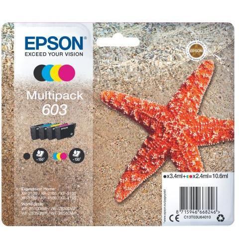 Epson 603 Multipack (étoile de mer) - Pack de 4 cartouches d'encre - noir, jaune, cyan, magenta - Pour Expression Home XP