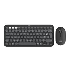 Logitech Pebble 2 Combo - Ensemble clavier et souris - sans fil - Bluetooth LE - AZERTY - Français - graphite ton sur ton