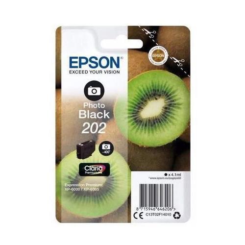 Epson 202 - 4.1 ml - photo noire - original - emballage coque avec alarme radioélectrique/ acoustique - cartouche d'encre - pour Expression Premium XP-6000, XP-6005