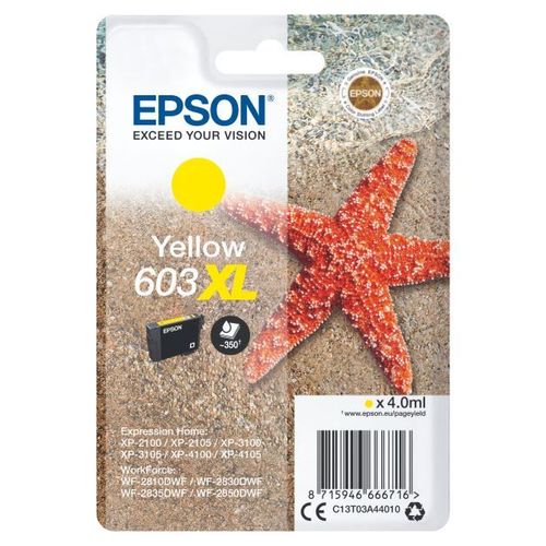 Epson 603XL - 4 ml - XL - jaune - original - emballage coque avec alarme radioélectrique/ acoustique - cartouche d'encre - pour Expression Home XP-2150, 2155, 3150, 3155, 4150, 4155; WorkForce...