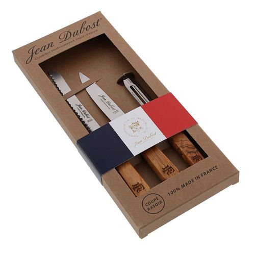 Jean Dubost - Coffret 3 Couteaux À Tomate En Bois D'olivier Cb10a250c16343