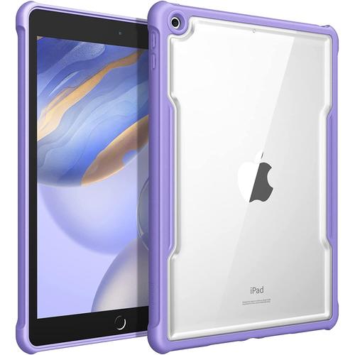 Coque pour iPad 10.2 Pouces iPad 9ème Génération 2021 / 8ème Gén 2020 /  7ème Gén 2019 - Housse Arrière Transparente Etui Fin Légère avec Pare-Chocs  en TPU Souple Antichoc, Lilas