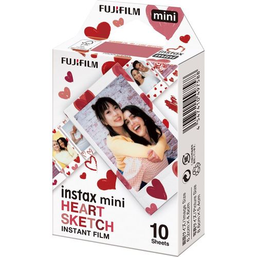Film papier photo instantané Fujifilm Instax Mini Heart Sketch - Pack de 10
