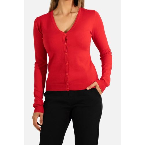 Cardigan Basique Rouge Femme