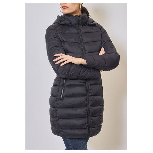 Doudoune À Capuche Noir Femme