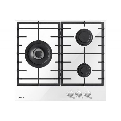 Airlux ATV63TWH Table de cuisson au gaz Blanc verre - 3 foyers
