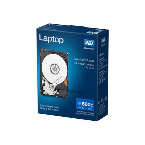 WD Laptop Mainstream WDBMYH5000ANC - Disque dur - 500 Go - interne - 2.5" - SATA 3Gb/s - 5400 tours/min - mémoire tampon : 8 Mo