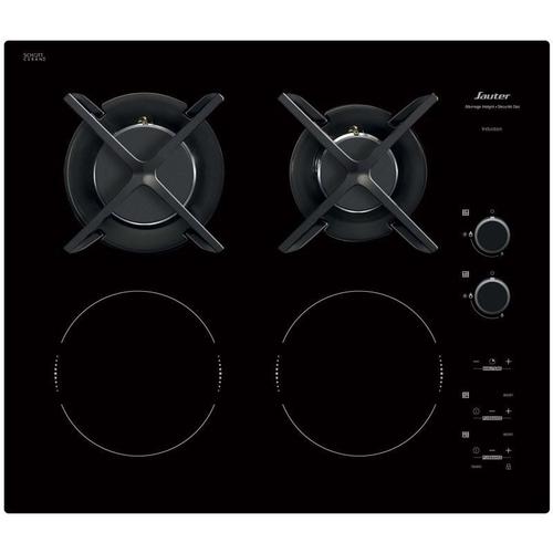 Sauter SPI6414BM - Table de cuisson mixte induction et gaz - 4 plaques de cuisson - Niche - largeur : 56 cm - profondeur : 49 cm - noir