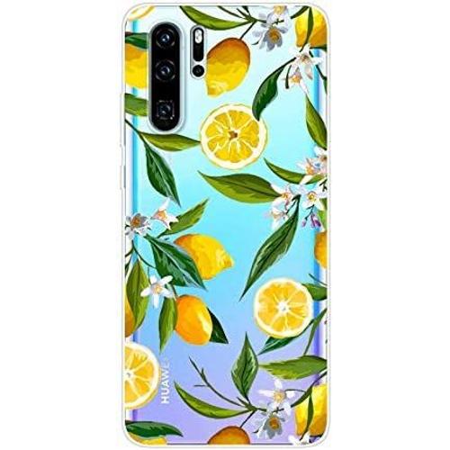 Coque Pour Huawei P30 Pro,Étui Transparent Motif Jolie Cool Silicone Gel Tpu Souple Ultra Slim Ultra Hybrid Case Bumper Anti Choc Housse De Protection Pour Huawei P30 Pro,Citron