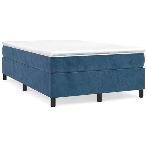 Vidaxl Sommier À Ressorts De Lit Bleu Foncé 120x200 Cm Velours