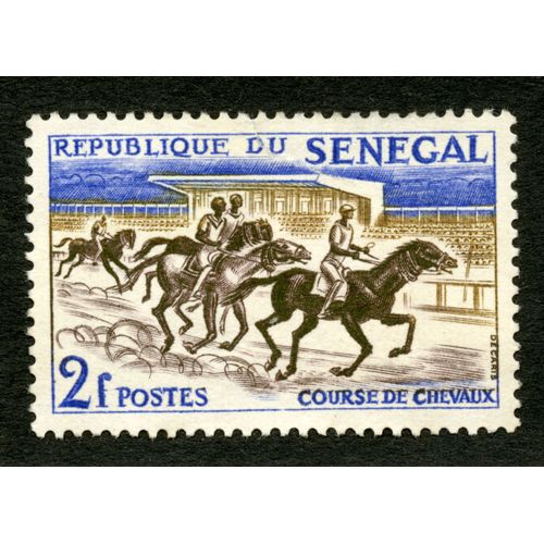 Timbre Oblitéré République Du Sénégal, Course De Chevaux, 2 F, Postes, Decaris