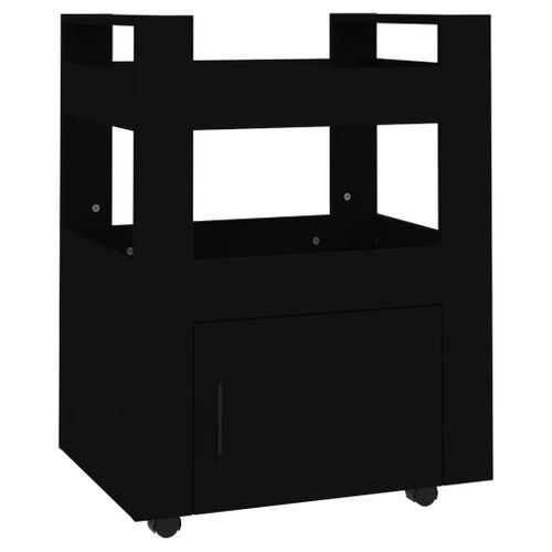 Vidaxl Chariot De Cuisine Noir 60x45x80 Cm Bois D'ingénierie