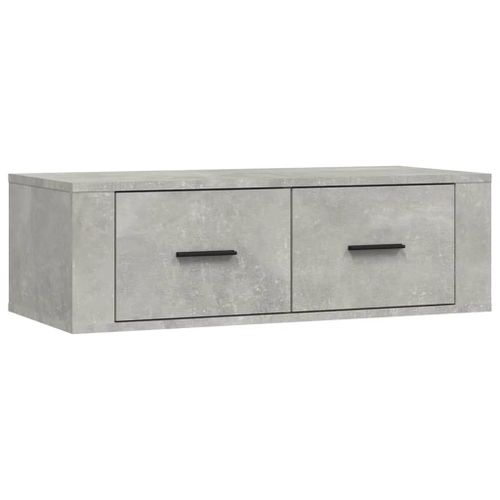 Vidaxl Meuble Tv Suspendu Gris Béton 80x36x25 Cm Bois D'ingénierie