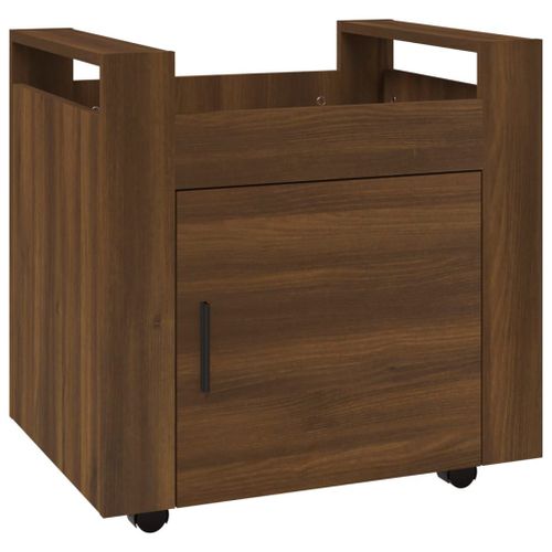 Vidaxl Chariot De Bureau Chêne Marron 60x45x60 Cm Bois D'ingénierie
