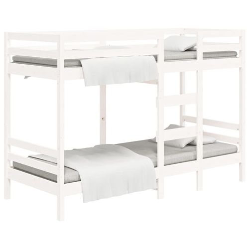 Vidaxl Lit Superposé Blanc 80x200 Cm Bois De Pin Massif