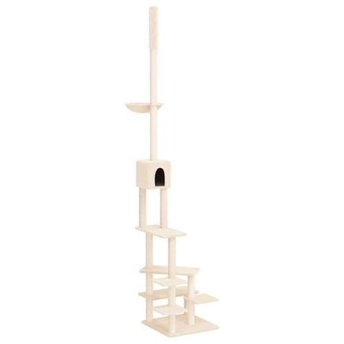 Vidaxl Arbre À Chat Du Sol Au Plafond Crème 268,5-294,5 Cm