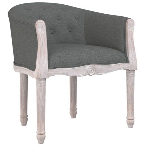 Vidaxl Chaise De Salle À Manger Gris Foncé Tissu