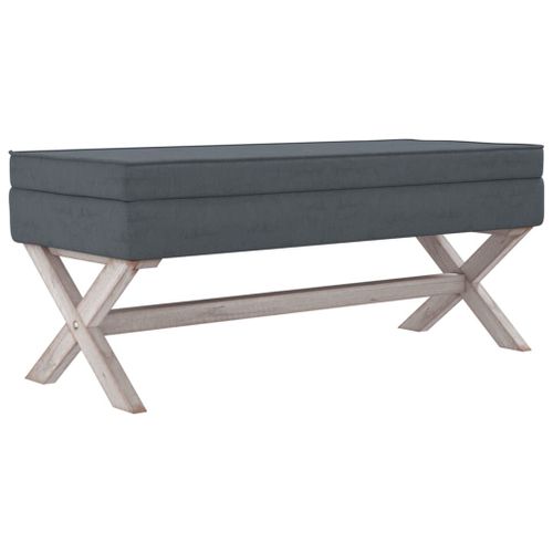 Vidaxl Tabouret De Rangement Gris Foncé 110x45x49 Cm Velours