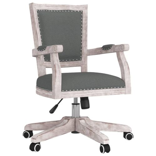 Vidaxl Chaise Pivotante De Bureau Gris Foncé Tissu