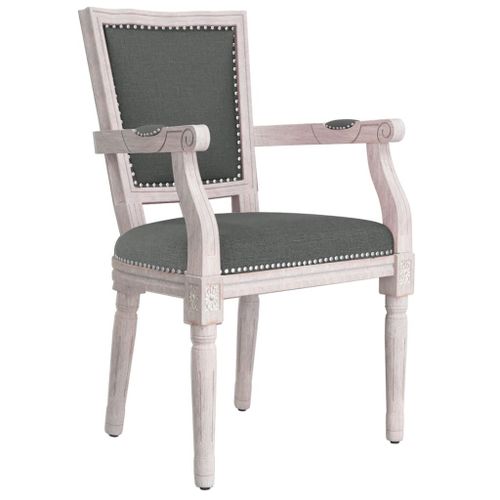 Vidaxl Chaise De Salle À Manger Gris Foncé Tissu