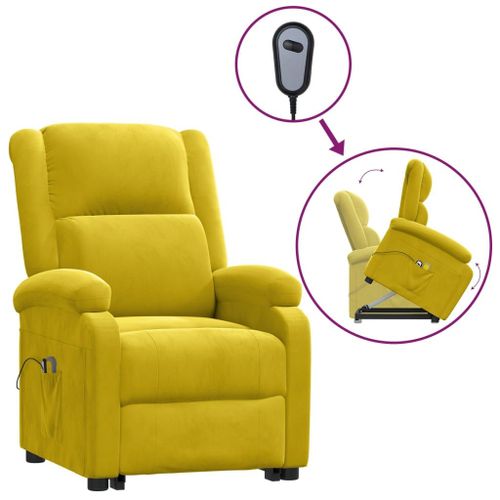 Vidaxl Fauteuil De Massage Inclinable Jaune Velours
