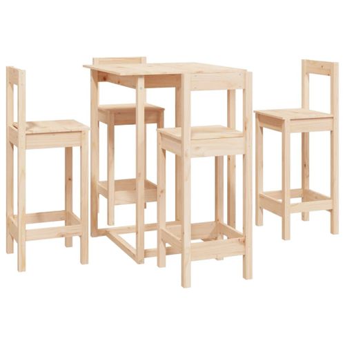 Vidaxl Ensemble De Bar 5 Pcs Bois De Pin Massif