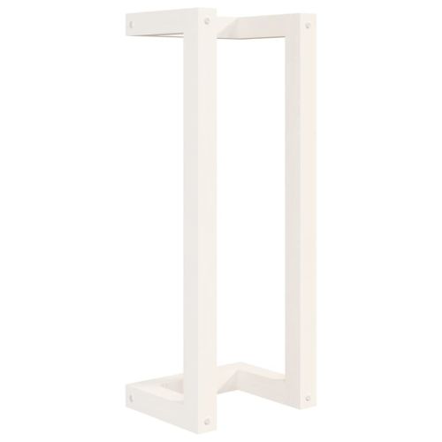 vidaXL Porte-serviette Blanc 23x18x60 cm Bois de pin massif