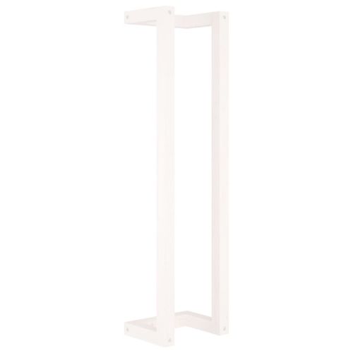 vidaXL Porte-serviette Blanc 23x18x90 cm Bois de pin massif