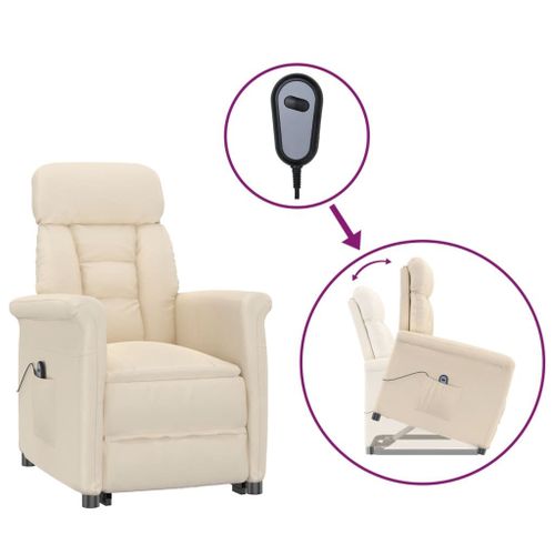Vidaxl Fauteuil Inclinable Électrique Beige Microfibre