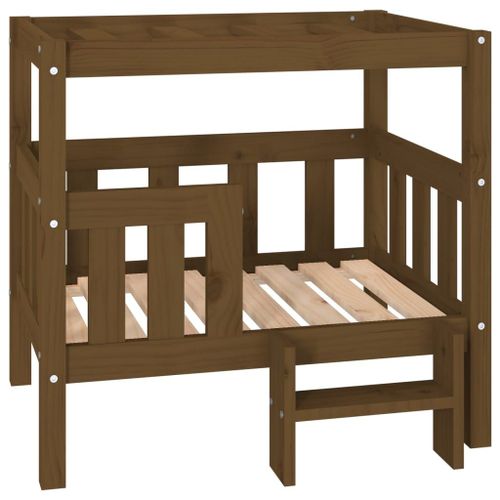 Vidaxl Lit Pour Chien Marron Miel 75,5x63,5x70 Cm Bois De Pin Solide